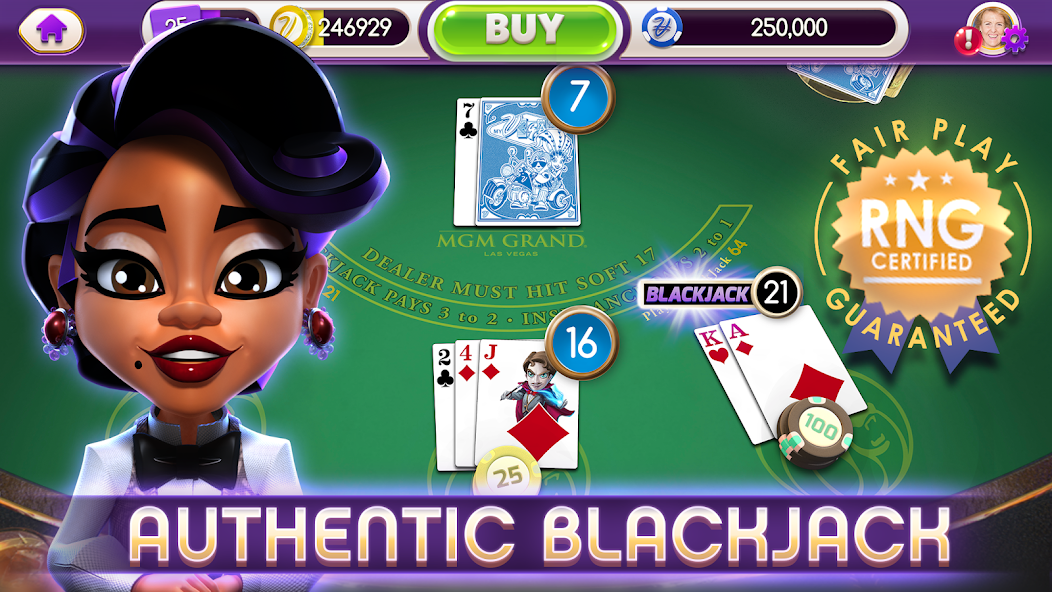 myVEGAS BlackJack 21 Card Game 