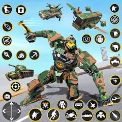 Army Bus Robot Car Game 3d 