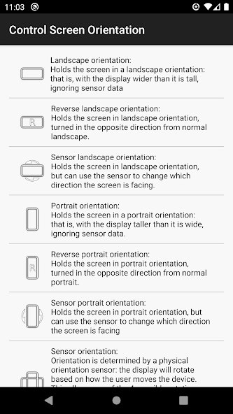 control screen rotation