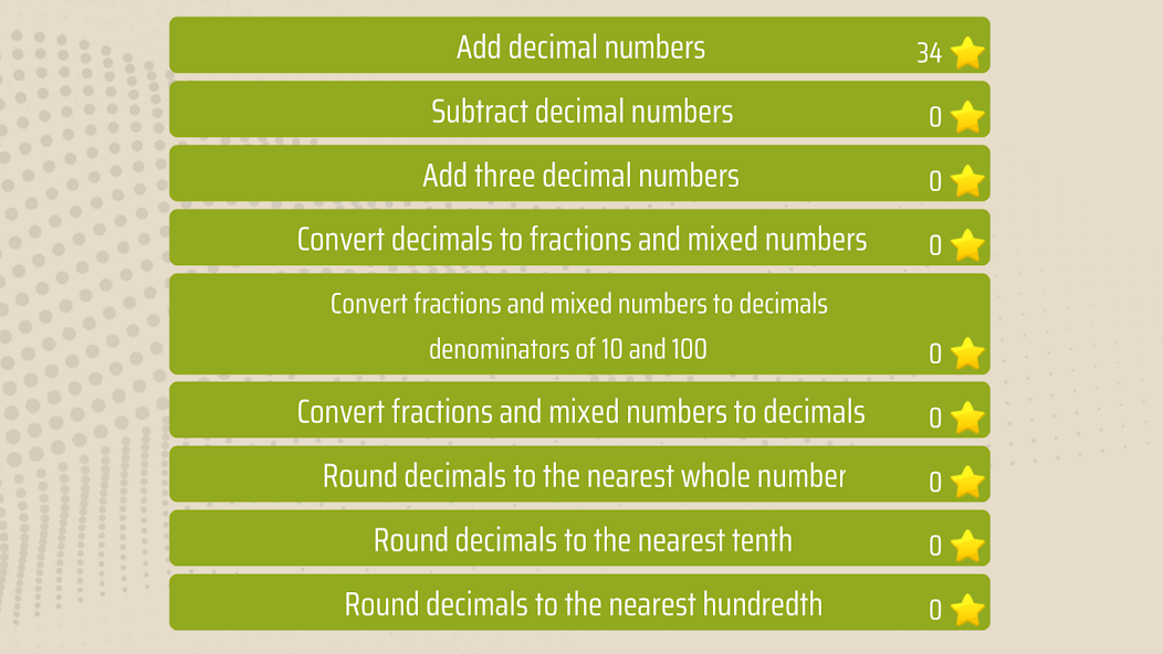 Fourth grade Math skills - Decimals