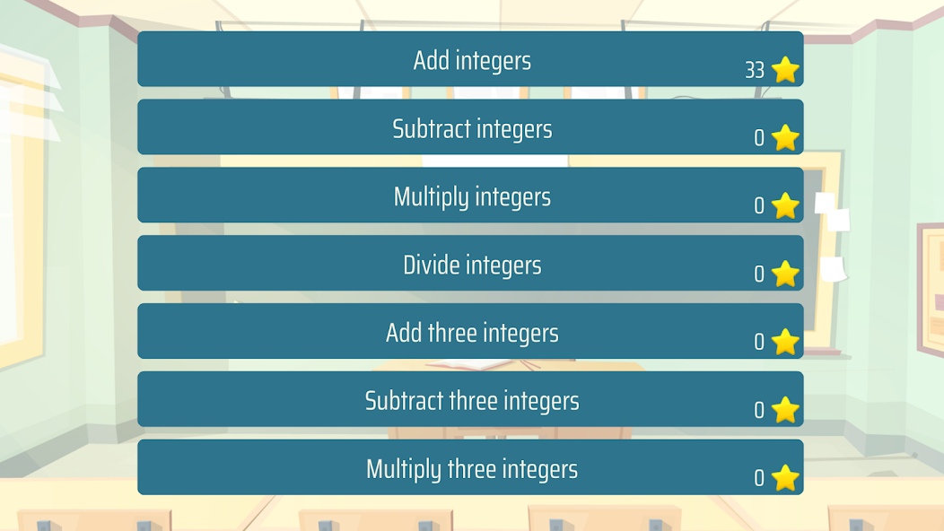 Operations with integers 