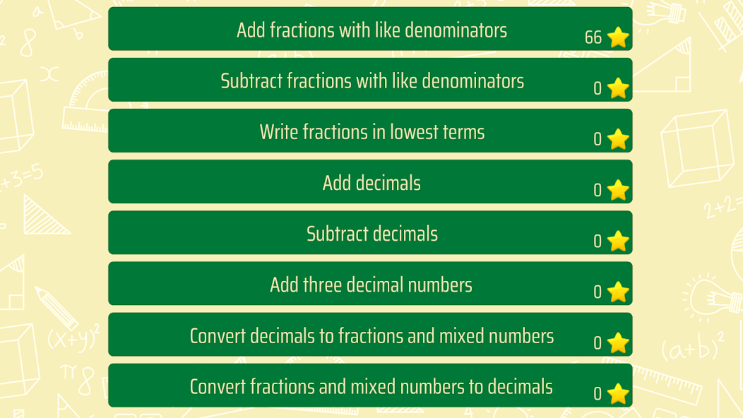 Third grade Math skills - Fractions and Decimals