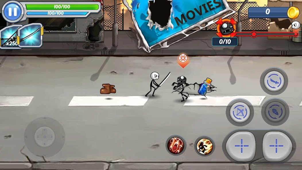 Stickman Warrior Zombie Killer