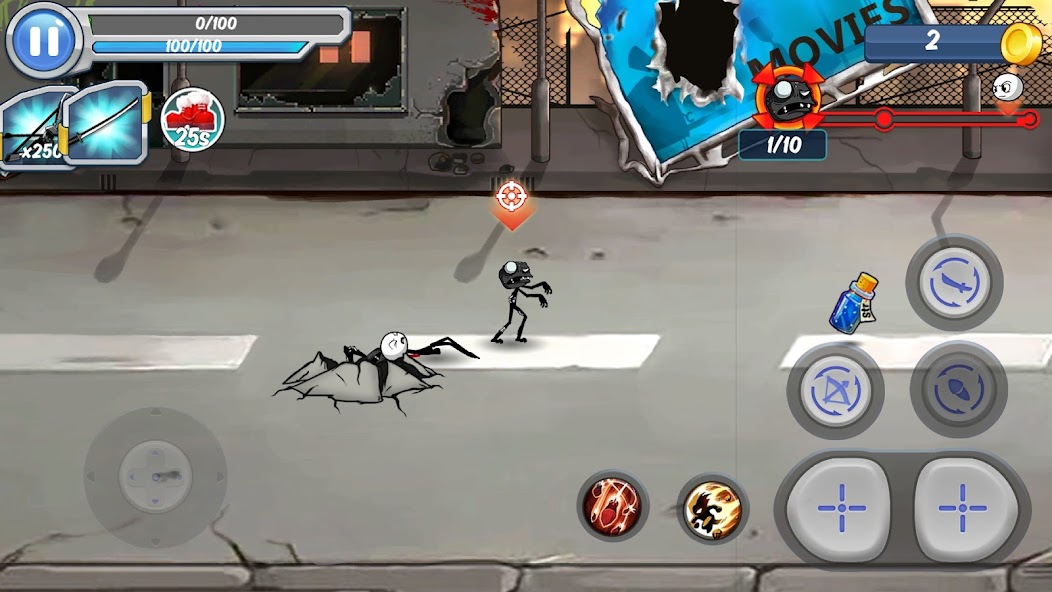 Stickman Warrior Zombie Killer