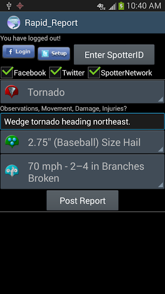 Rapid Report for Spotter Netwo