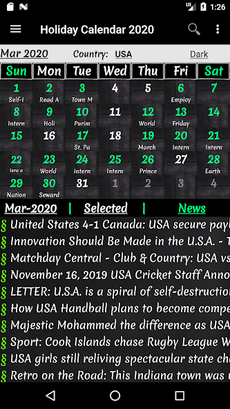 Holiday Calendar 2022