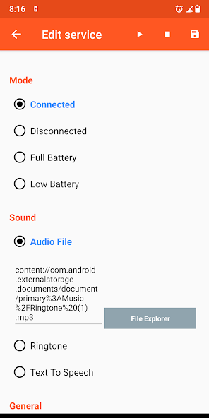 Battery Sound Notification