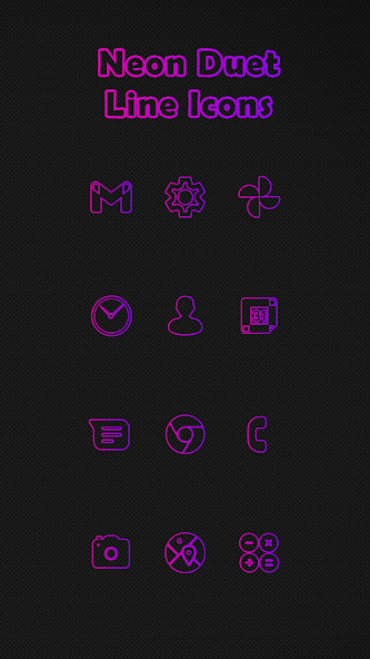 Neon Duet Line Icons