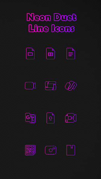 Neon Duet Line Icons