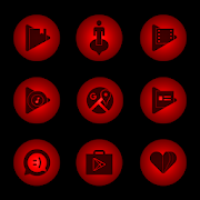 Radial Glow Red Icons