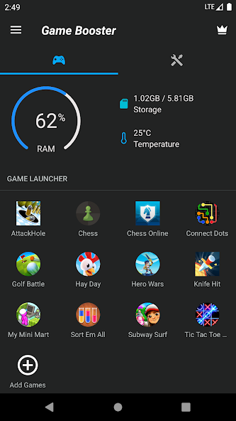 Game Booster: Manage, Launcher