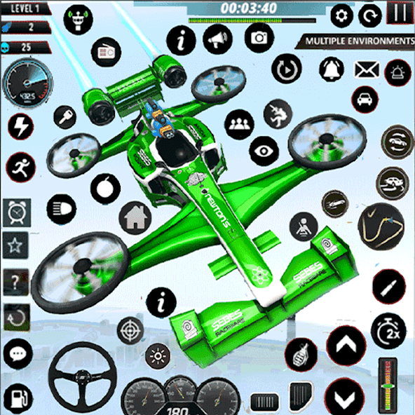 Flying Formula Car Racing Game 