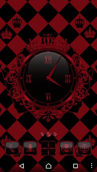 Red Crown Clock Widget