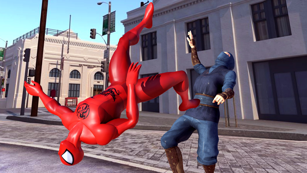 Ninja Spider hero fighting 