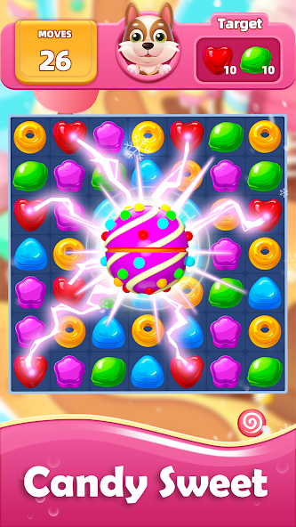 Candy Sweet Dog Puzzle Match 3 