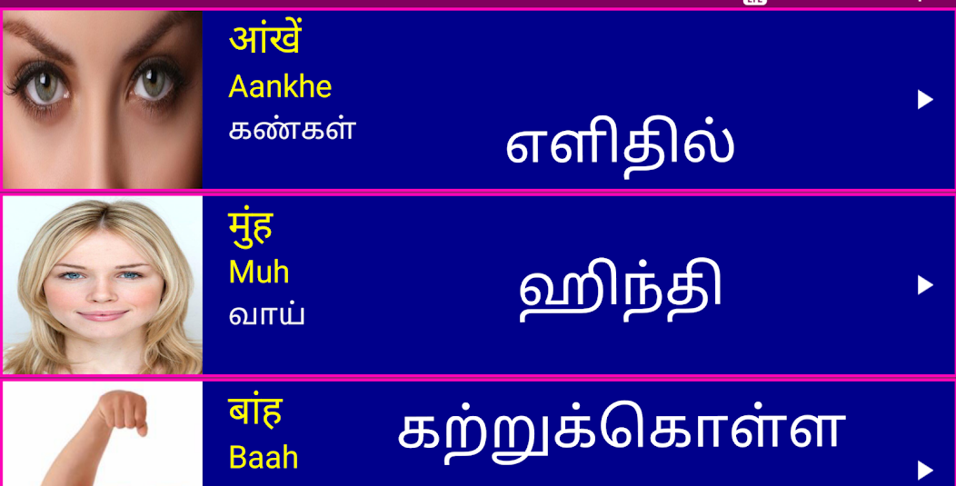 Learn Hindi from Tamil Pro