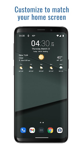 Transparent clock weather Pro