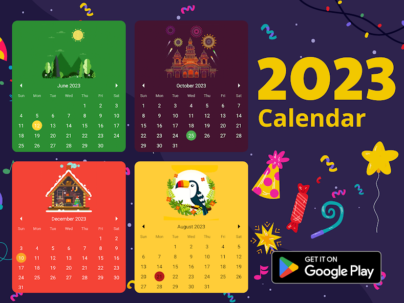 Calendar 2023 :Diary, Holidays