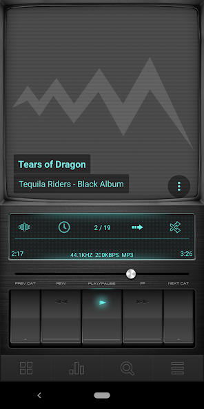 Retro Black skin for Poweramp