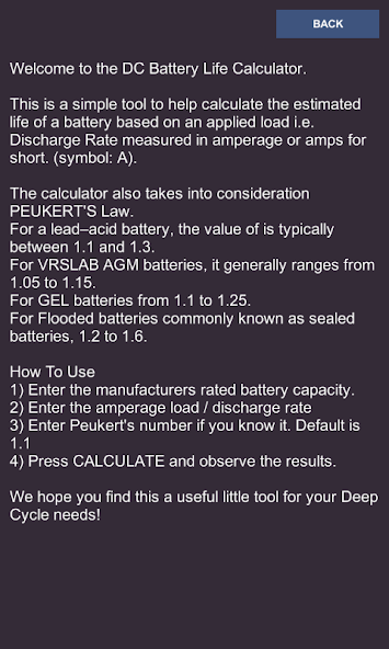 DC Battery Life Calculator