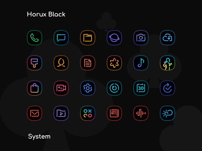 Horux Black - Icon Pack