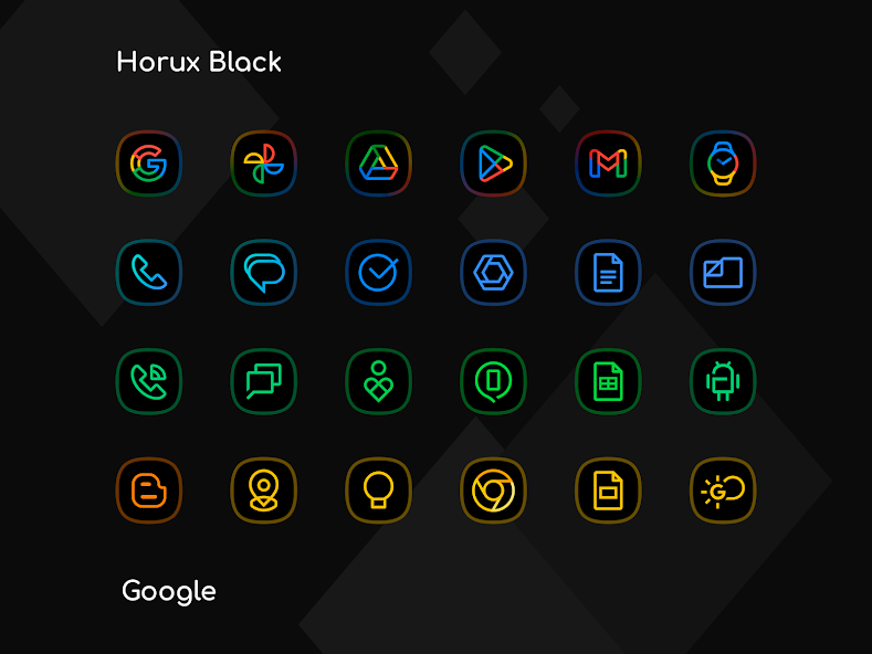 Horux Black - Icon Pack