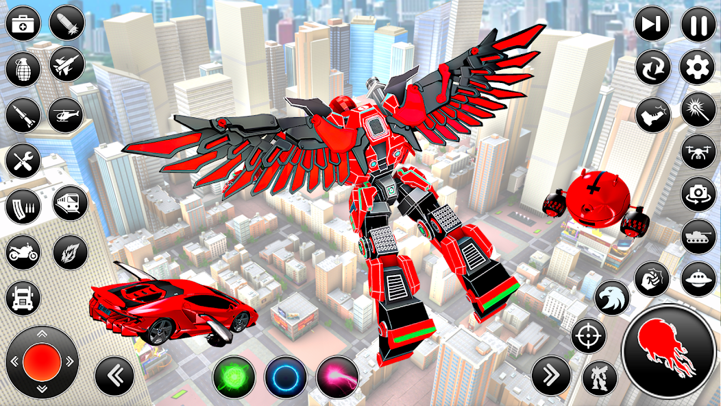 Flying Hawk Robot Car Game 