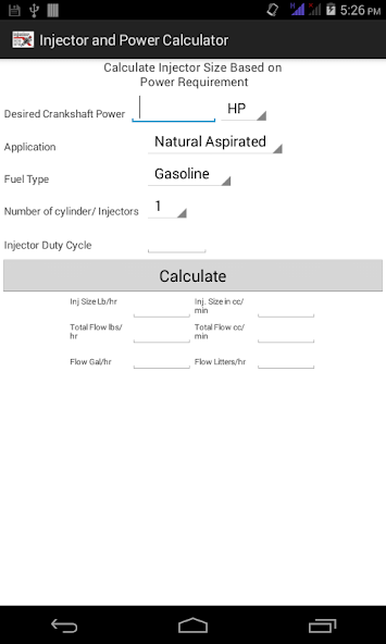 Fuel Injector Calculator