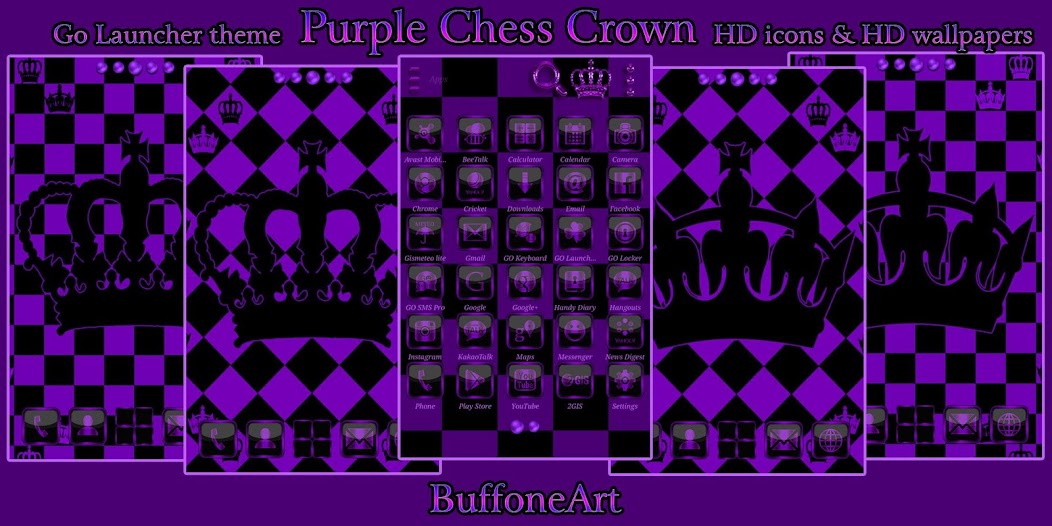 Purple Chess Crown Go Launcher