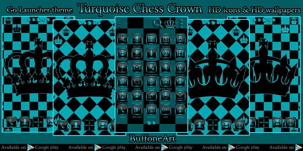 Turquoise Chess Crown Launcher