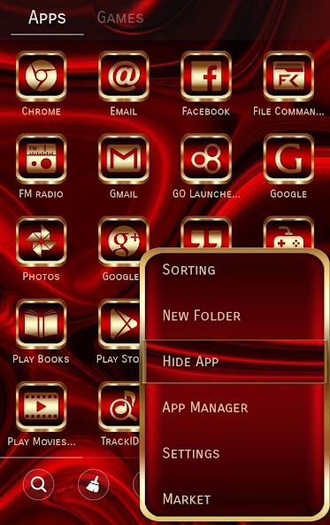 Abstract Red Go Launcher theme