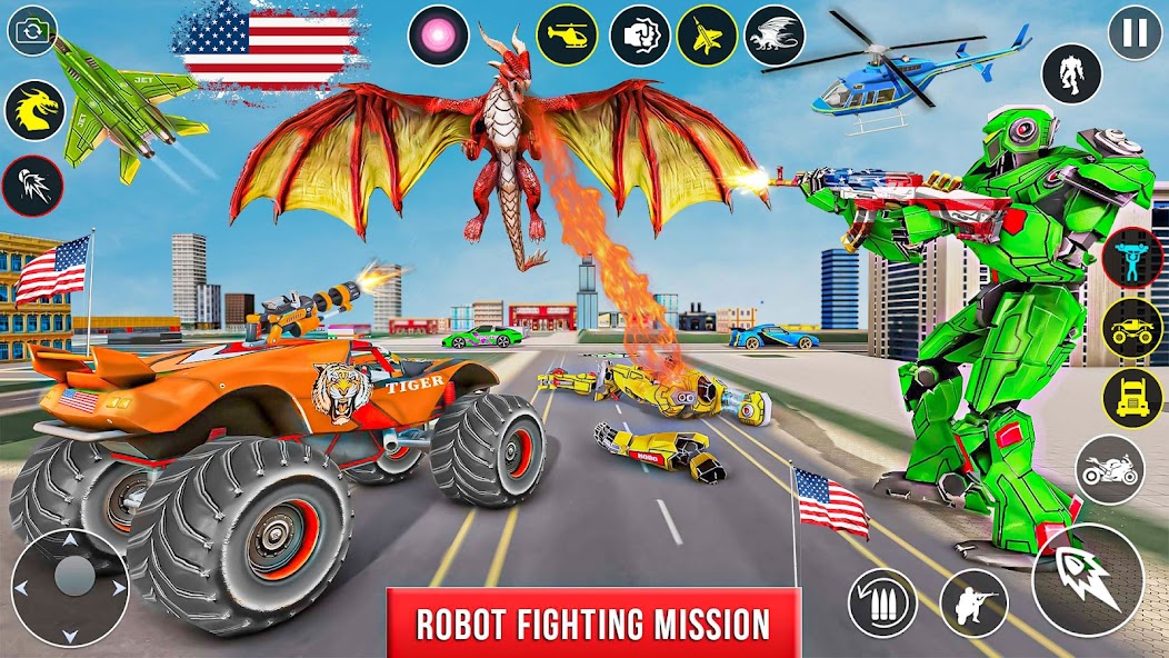 Monster Truck Robot Car Game 