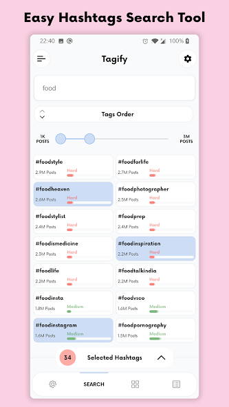 Tagify: hashtags for Instagram