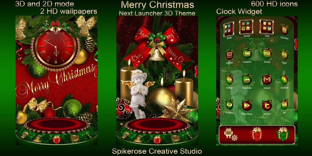 Merry Cristmas 3D Next Launcher theme