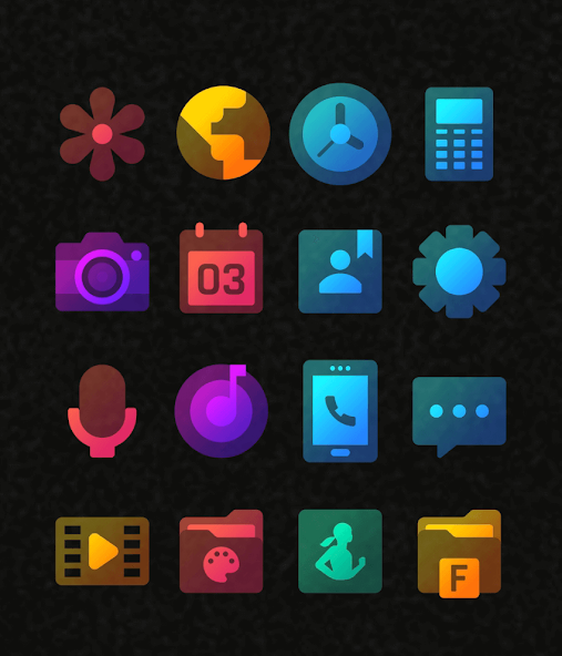 Colorful Transparent Icon Pack