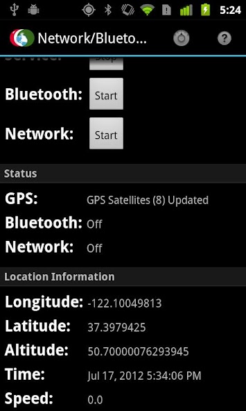 Network/Bluetooth GPS