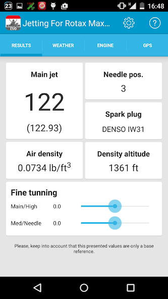 Jetting for Rotax Max Evo 