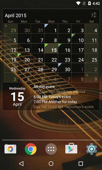 Calendar Widget (key)