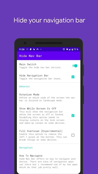 Hide Navigation Bar