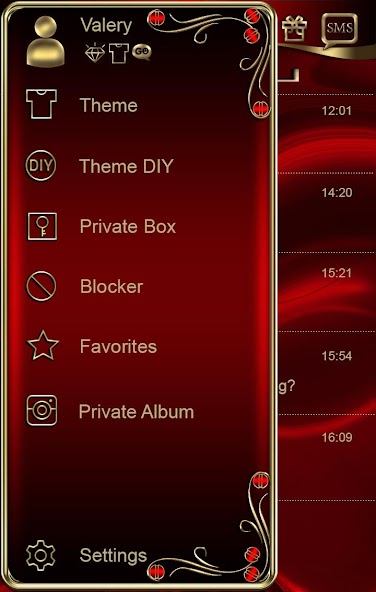 Abstract Red Go SMS theme