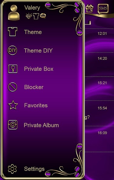 Abstract Violet Go SMS theme