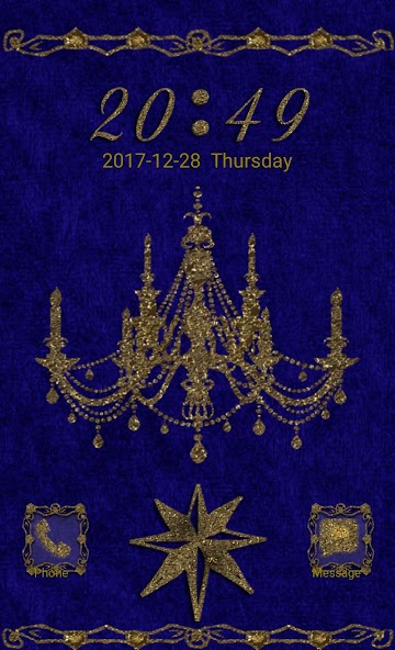 Blue Gold Chandelier Go Locker theme