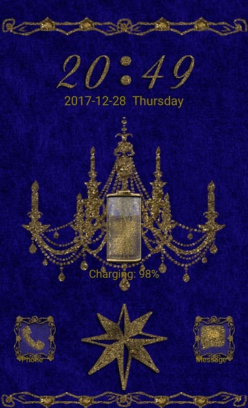 Blue Gold Chandelier Go Locker theme