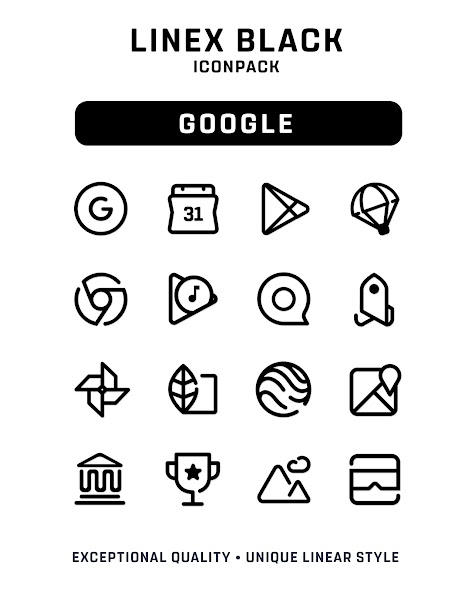 LineX Black Icon Pack