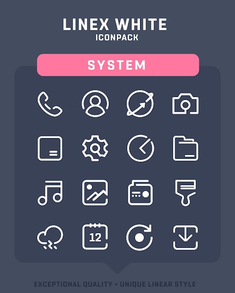 LineX White Icon Pack