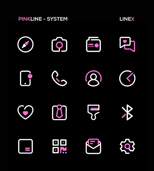 PinkLine Icon Pack : LineX Pink Edition