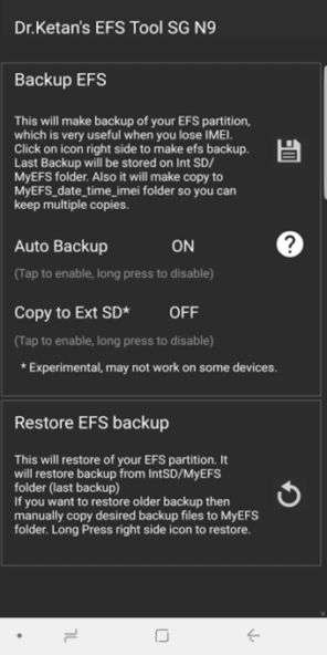 IMEI(EFS) Tool Samsung Note 9 (Root)