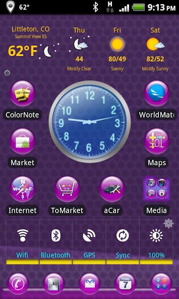 LC Purple Sphere Theme for Nova/Apex Launcher