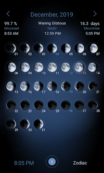 Deluxe Moon - Moon Calendar, P