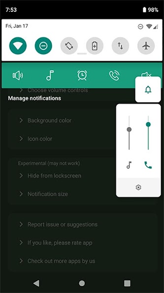 Quick Volume Control in notification bar